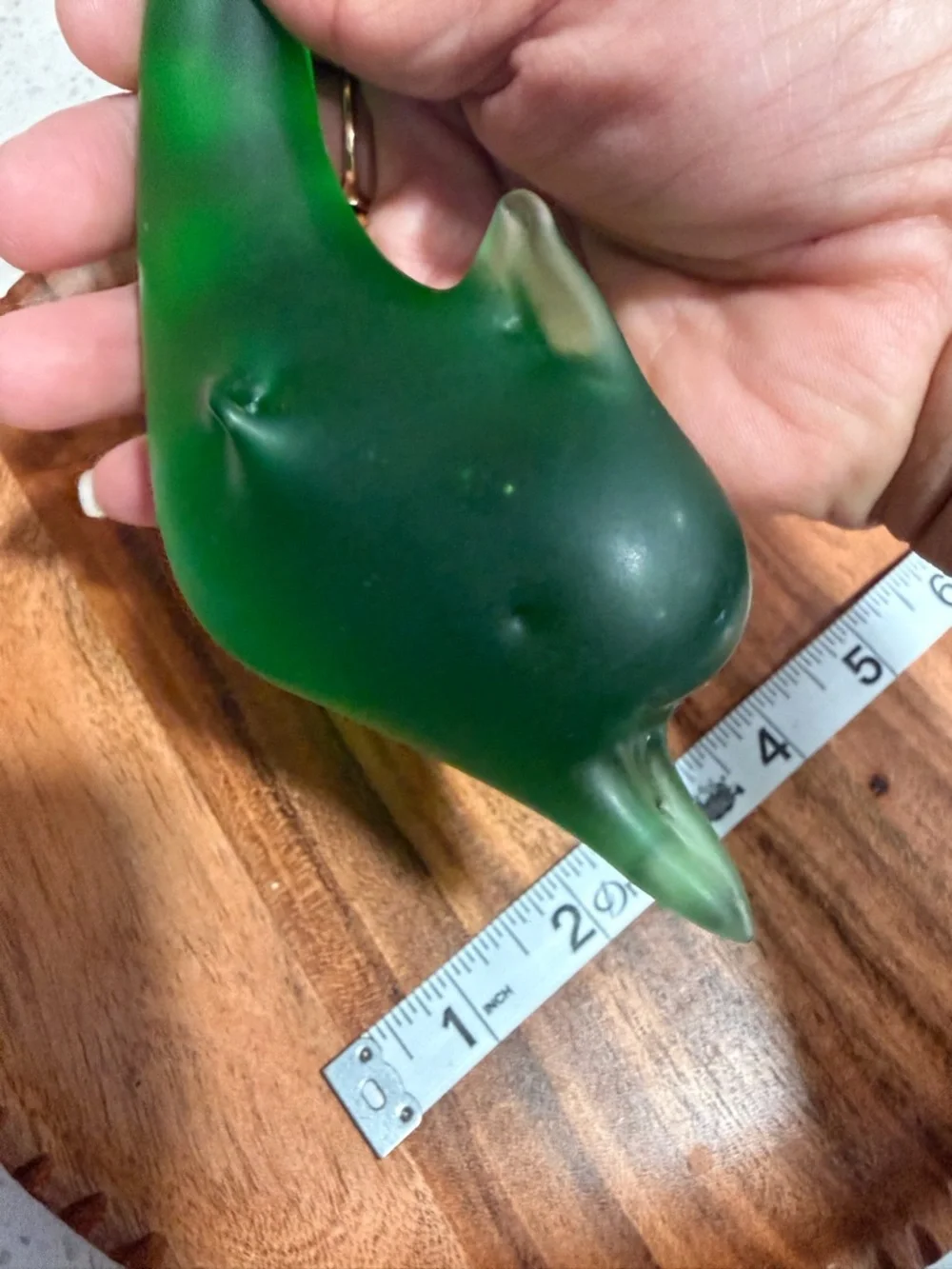 Green Glass Dolphin Figurine Decorative Pet Fish Accent